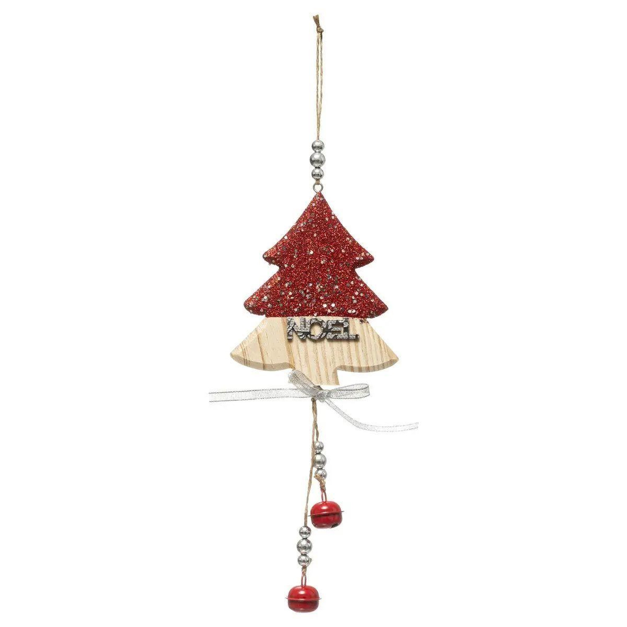 ATMOSPHERA Sujet de noël déco  sapin long  32cm rouge