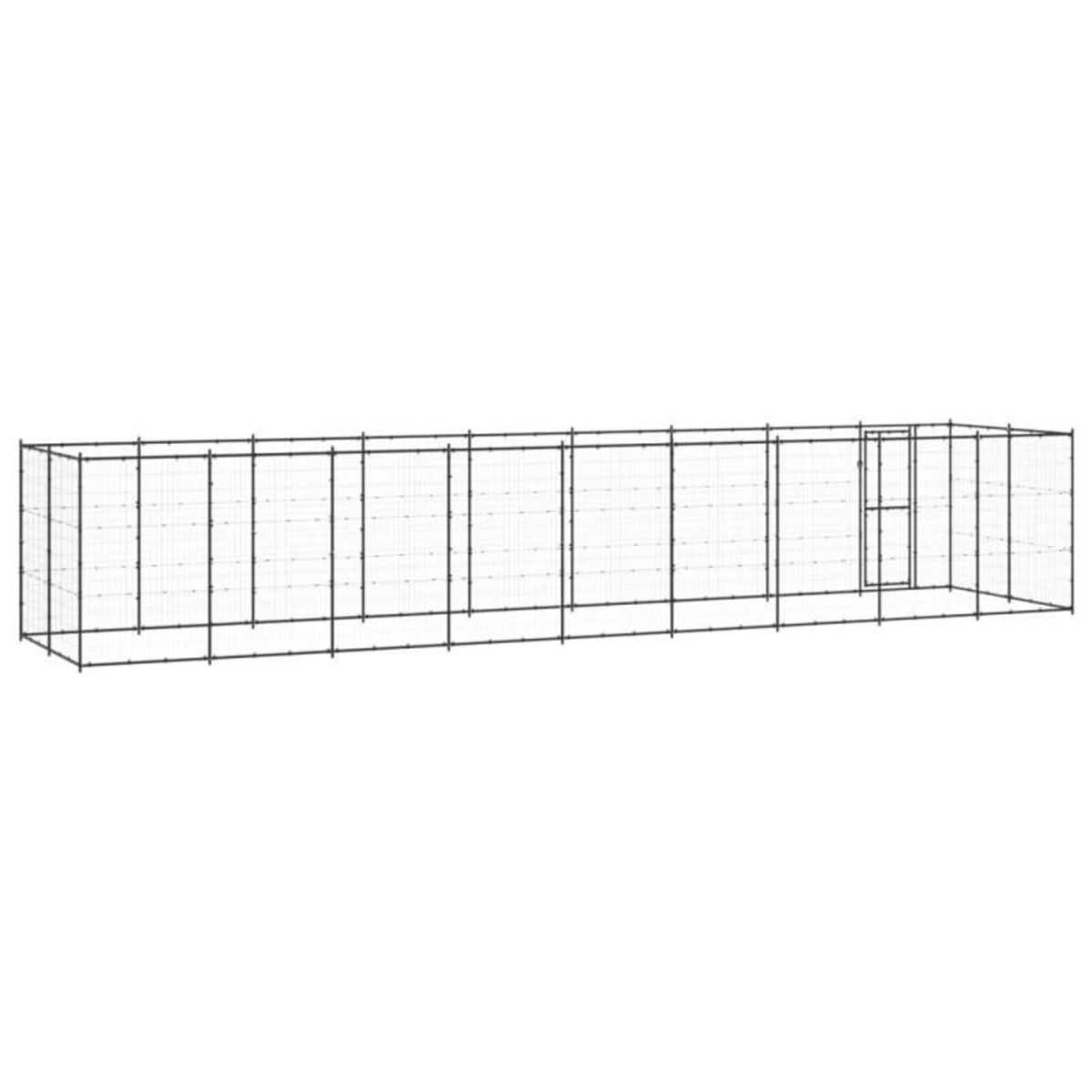 VIDAXL Chenil d extérieur pour chiens Acier 21,78 m²