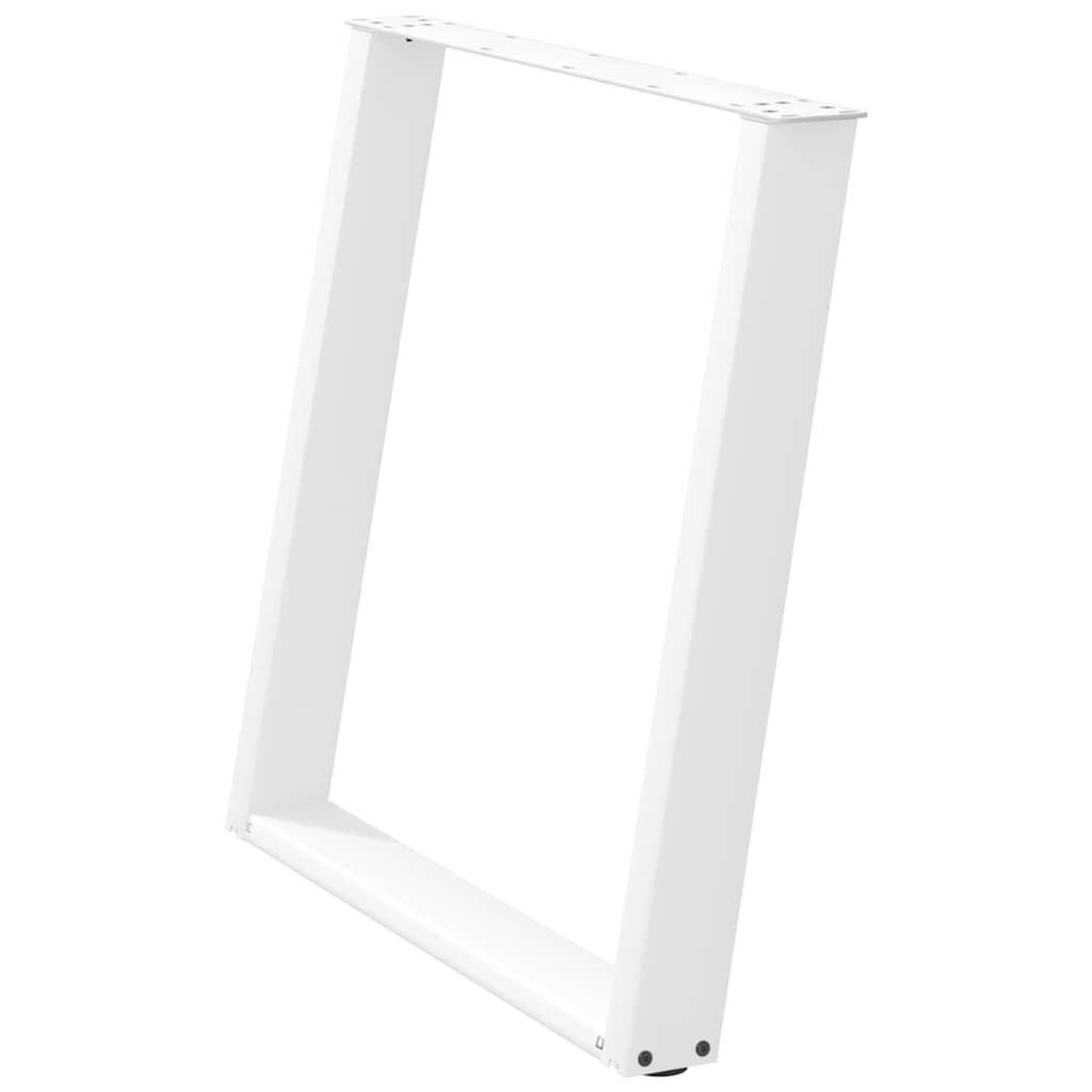 Voir la diapositive 4 : VIDAXL Pieds de table a manger forme de U 2 pcs blanc 70x(72-73) cm