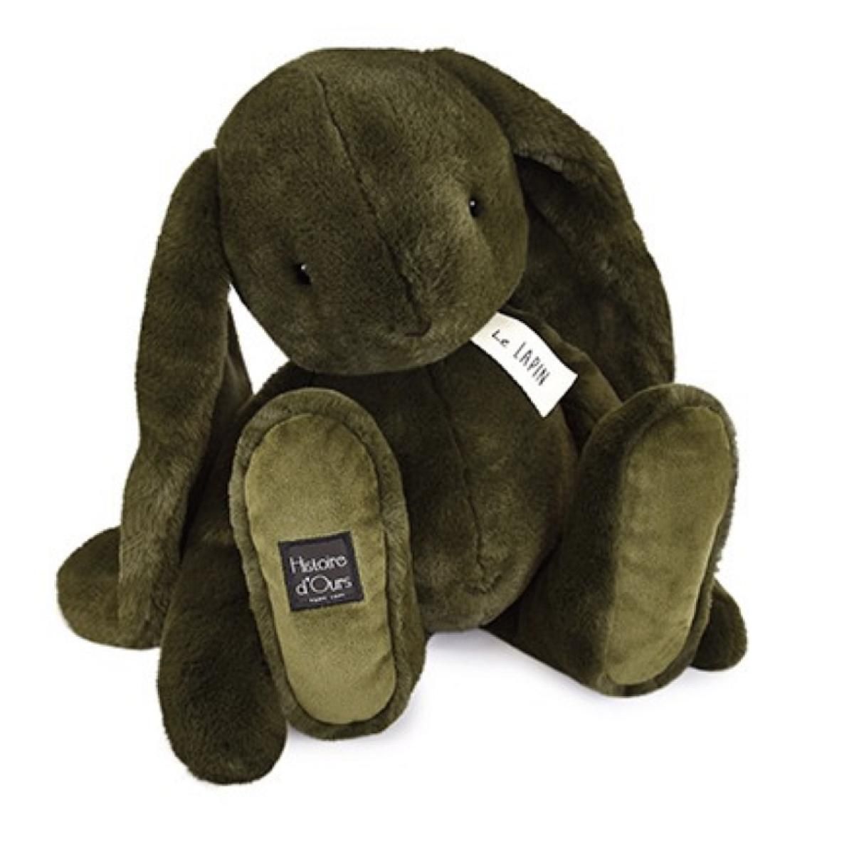 Histoire D'Ours Peluche lapin vert kaki - Le Lapin - 50 cm