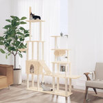 VIDAXL Arbre a chat avec griffoirs en sisal Creme 279 cm