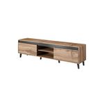 BEST MOBILIER Lord - meuble tv - effet bois et noir - 170 cm - style industriel. Coloris disponibles : Marron