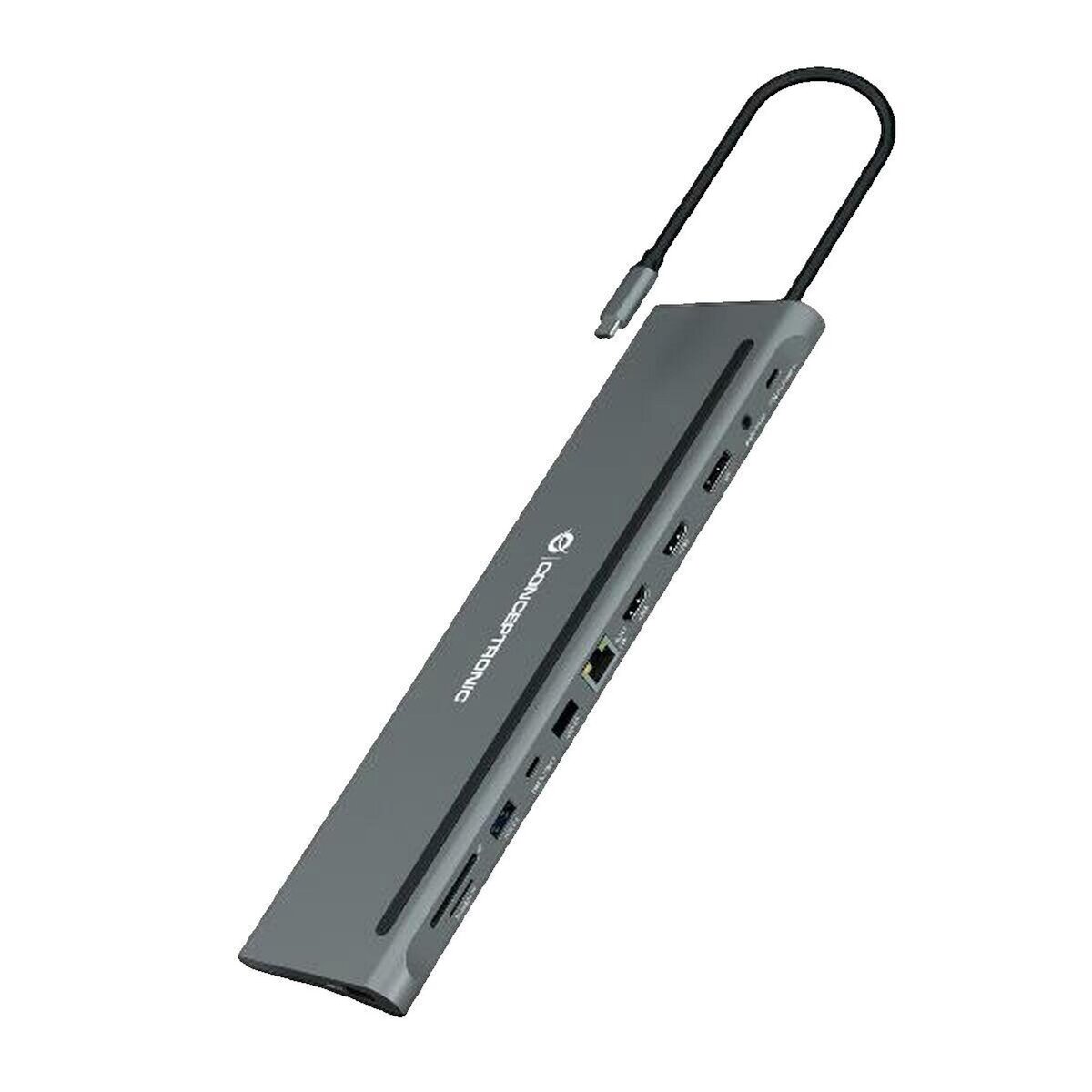 SOLUTION PLUS Station d'accueil Conceptronic 12-en-1 USB-C 100W gris