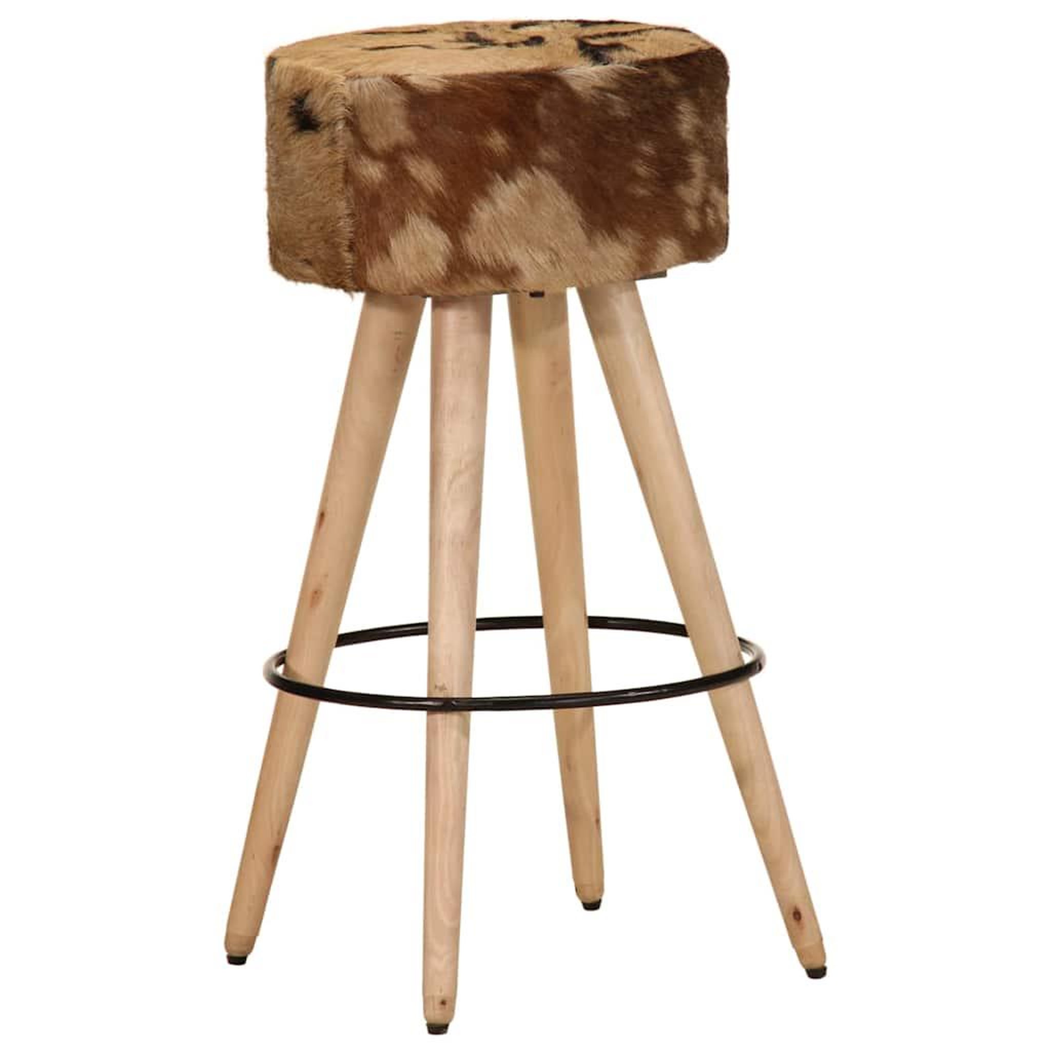 Voir la diapositive 2 : VIDAXL Tabourets de bar lot de 2 cuir veritable et bois de manguier