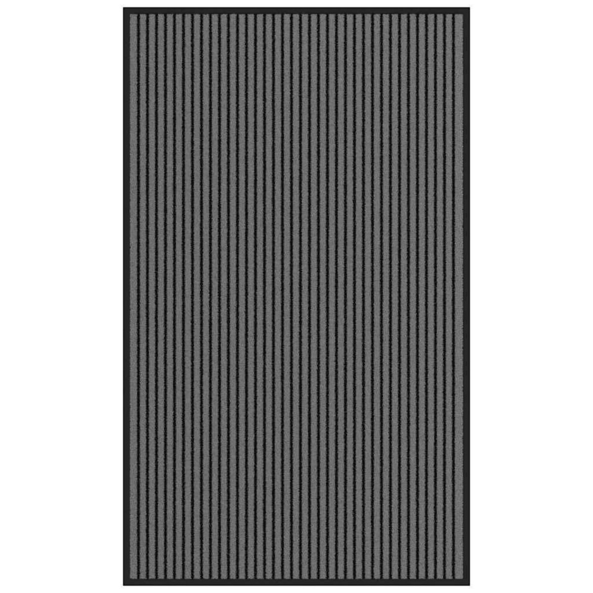 VIDAXL Paillasson noir et gris a rayures 90x150 cm