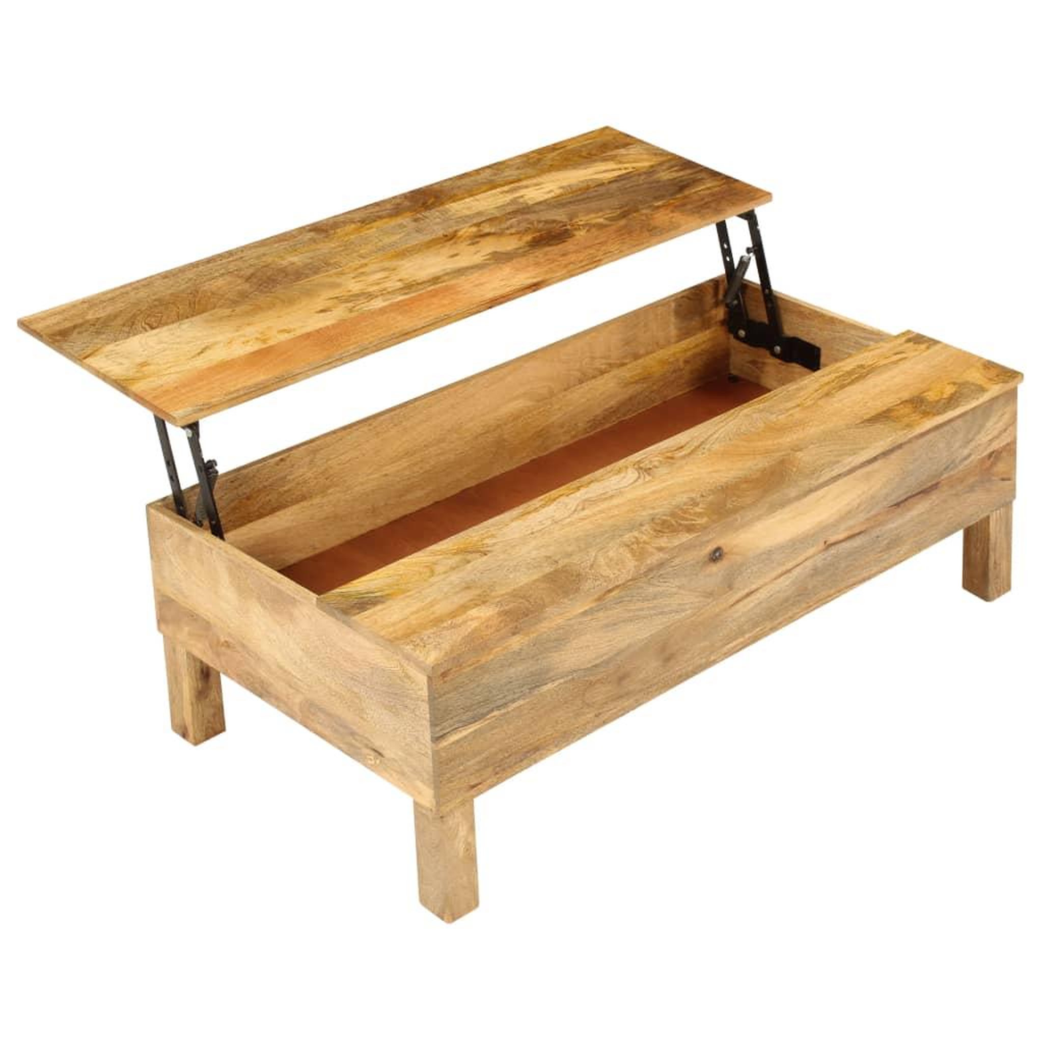 Voir la diapositive 2 : VIDAXL Table basse bois de manguier massif 110x55x35 cm