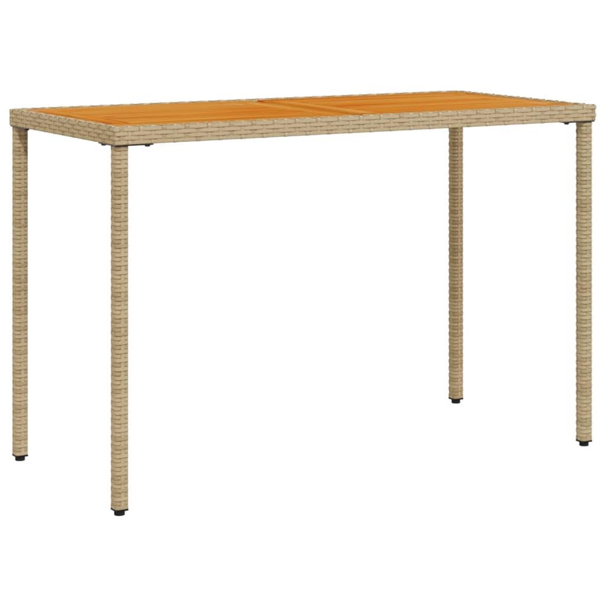 Voir la diapositive 2 : VIDAXL Table de jardin avec dessus en bois d'acacia beige 115x54x74 cm