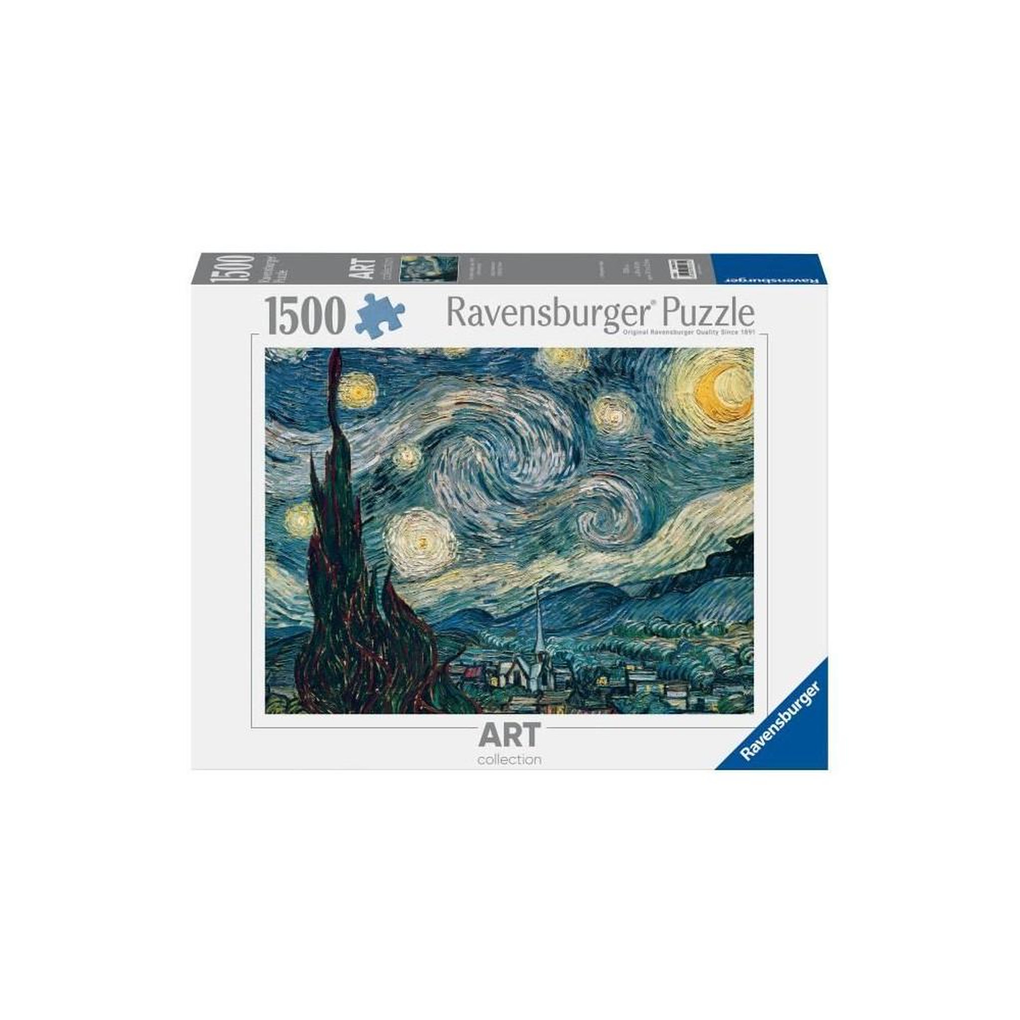 RAVENSBURGER Puzzle 1500 pièces - Vincent Van Gogh : La Nuit étoilée - 80 x 60 cm - Ravensburger