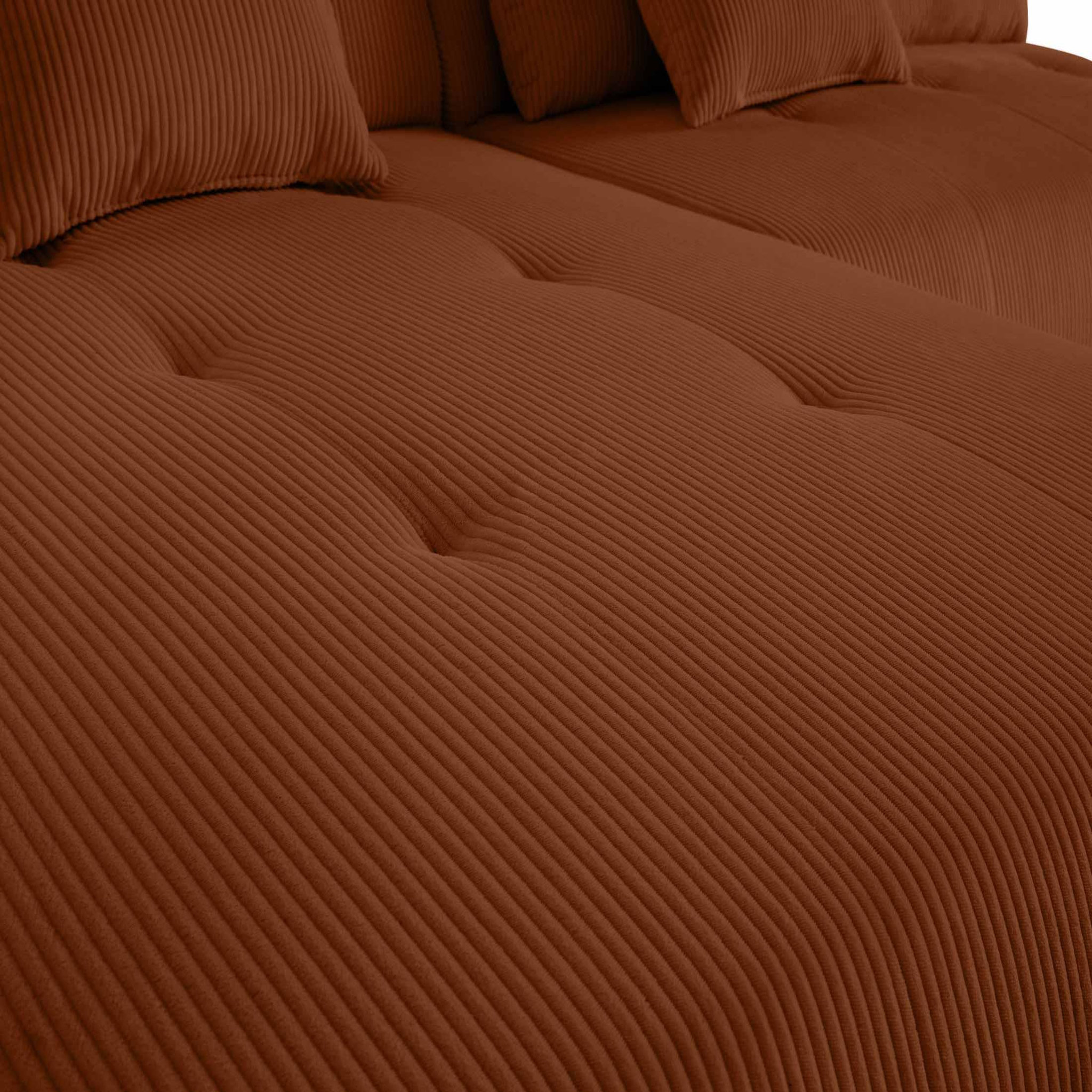 Voir la diapositive 6 : LISA DESIGN Onyx - canapé modulable d'angle gauche - 5 places - en velours côtelé