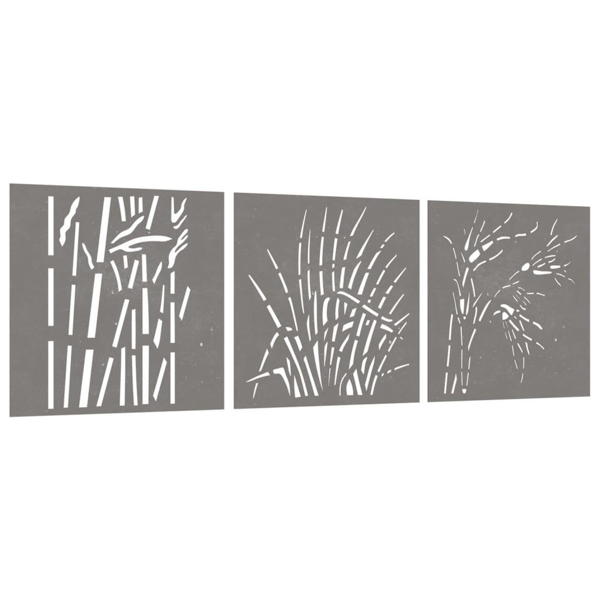 Voir la diapositive 3 : VIDAXL Decorations murales jardin 3 pcs 55x55 cm design d'herbe