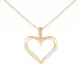 Voir la diapositive 1 : L'ATELIER D'AZUR Collier - Pendentif Or Jaune et Zirconiums - Motif Coeur - Chaine Dorée