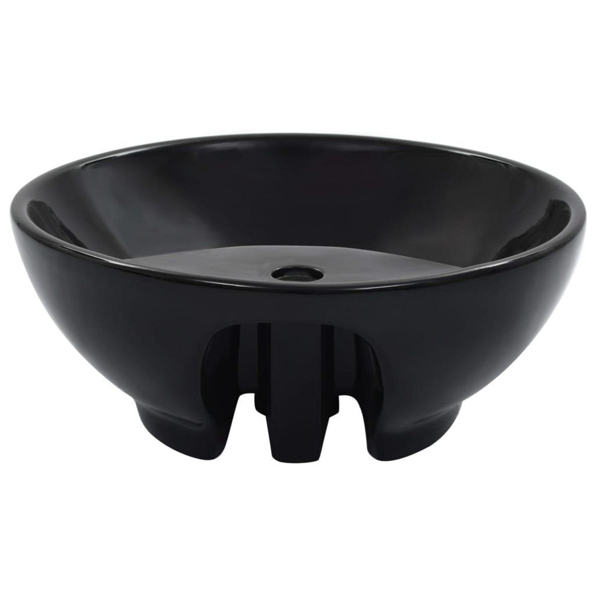 VIDAXL Lavabo avec trop-plein 46,5 x 18 cm Ceramique Noir