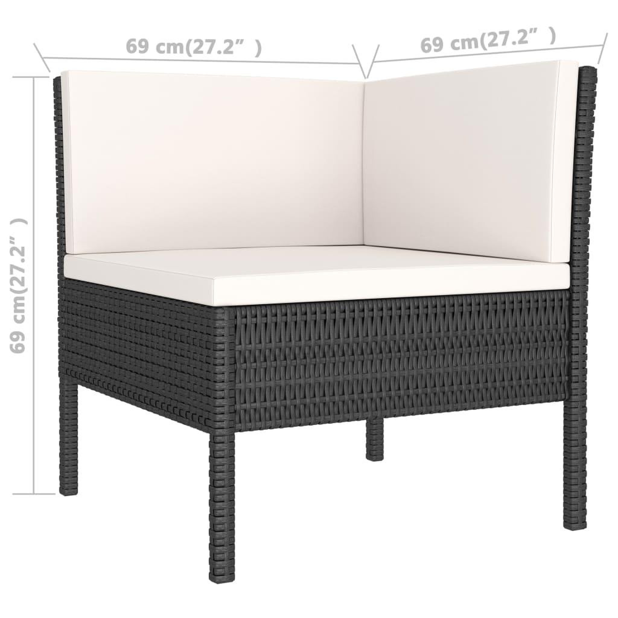 Voir la diapositive 6 : VIDAXL Salon de jardin 6 pcs avec coussins resine tressee noir