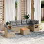 Voir la diapositive 1 : VIDAXL Salon de jardin avec coussins 7pcs melange beige resine tressee