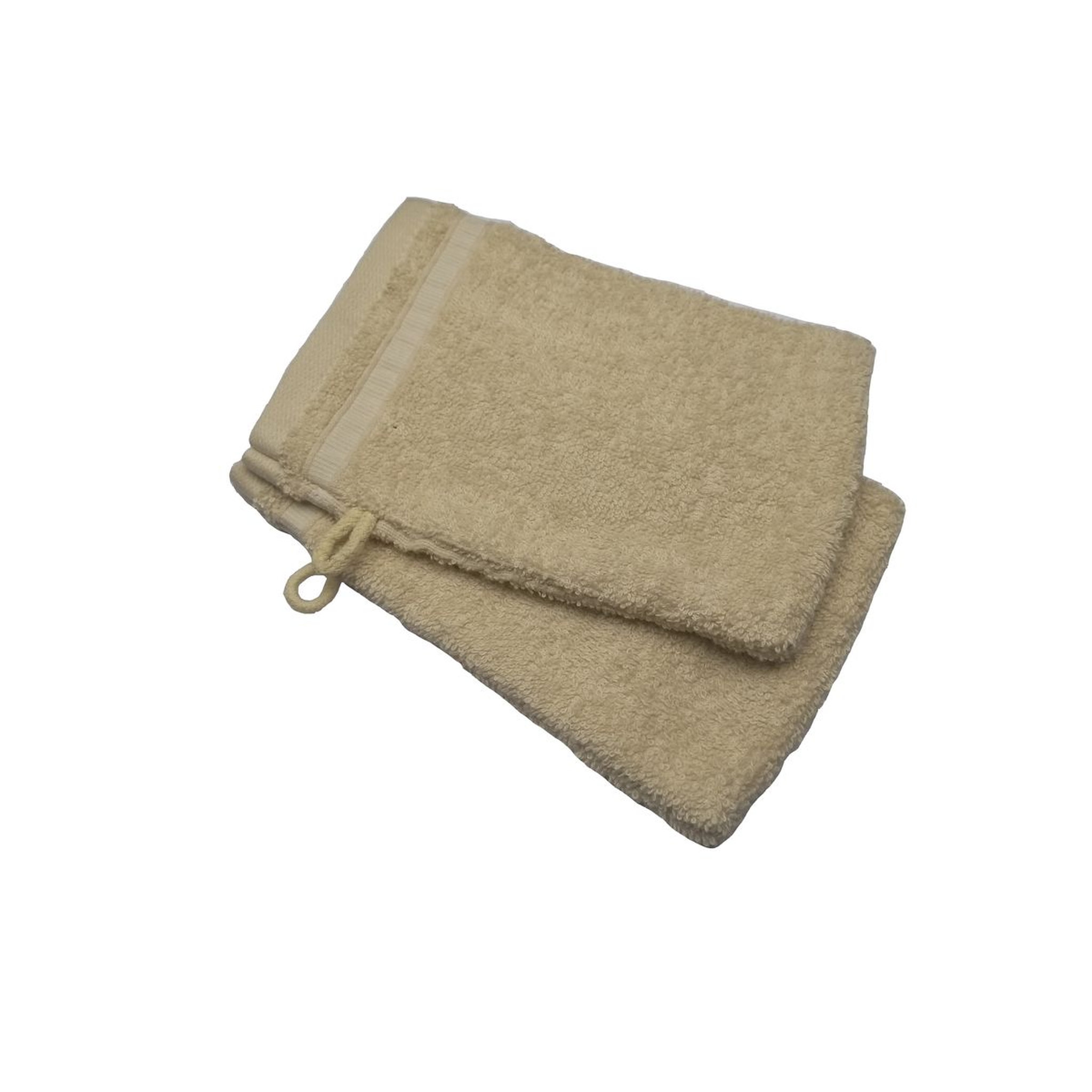 ACTUEL Lot de 2 gants de toilette uni en polycoton recyclé 450gsm
