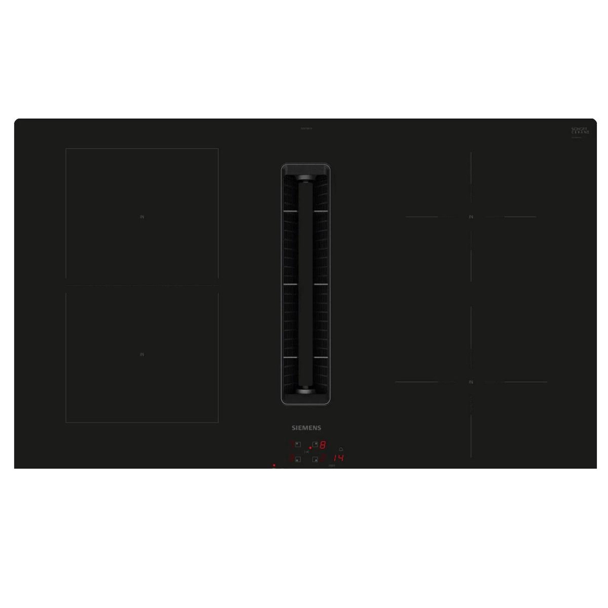 Siemens Table de cuisson aspirante induction 80cm 4 feux 7400w noir - ed811bs16e