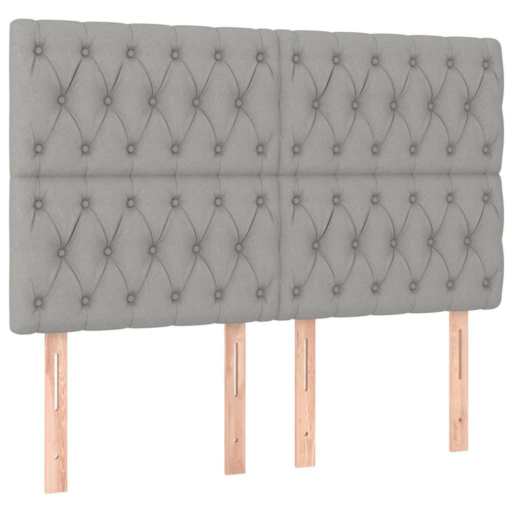 Voir la diapositive 2 : VIDAXL Tetes de lit 4 pcs Gris clair 80x7x78/88 cm Tissu