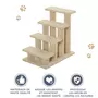 PAWHUT Escalier pour chat - escalier pour chien - 4 marches - revêtement flanelle grande douceur haute densité - structure panneaux particules - beige