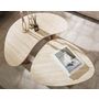 Voir la diapositive 3 : LISA DESIGN Mohea - lot de 2 tables basses gigognes - effet travertin et bois - 88 et 65 cm