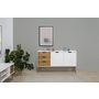 Voir la diapositive 4 : VS VENTA-STOCK Buffet Commode Java 3 tiroir y 2 Porte Blanc, glissières métalliques, Longueur 140 cm