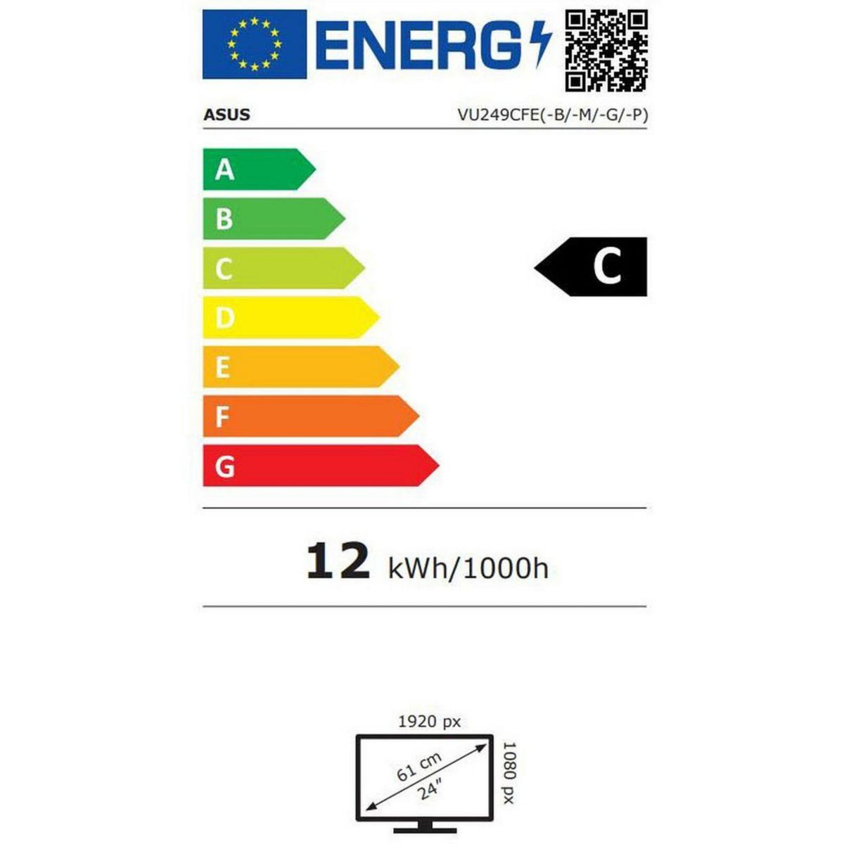 ASUS Ecran PC VU249CFE-B Plat 24'' VA