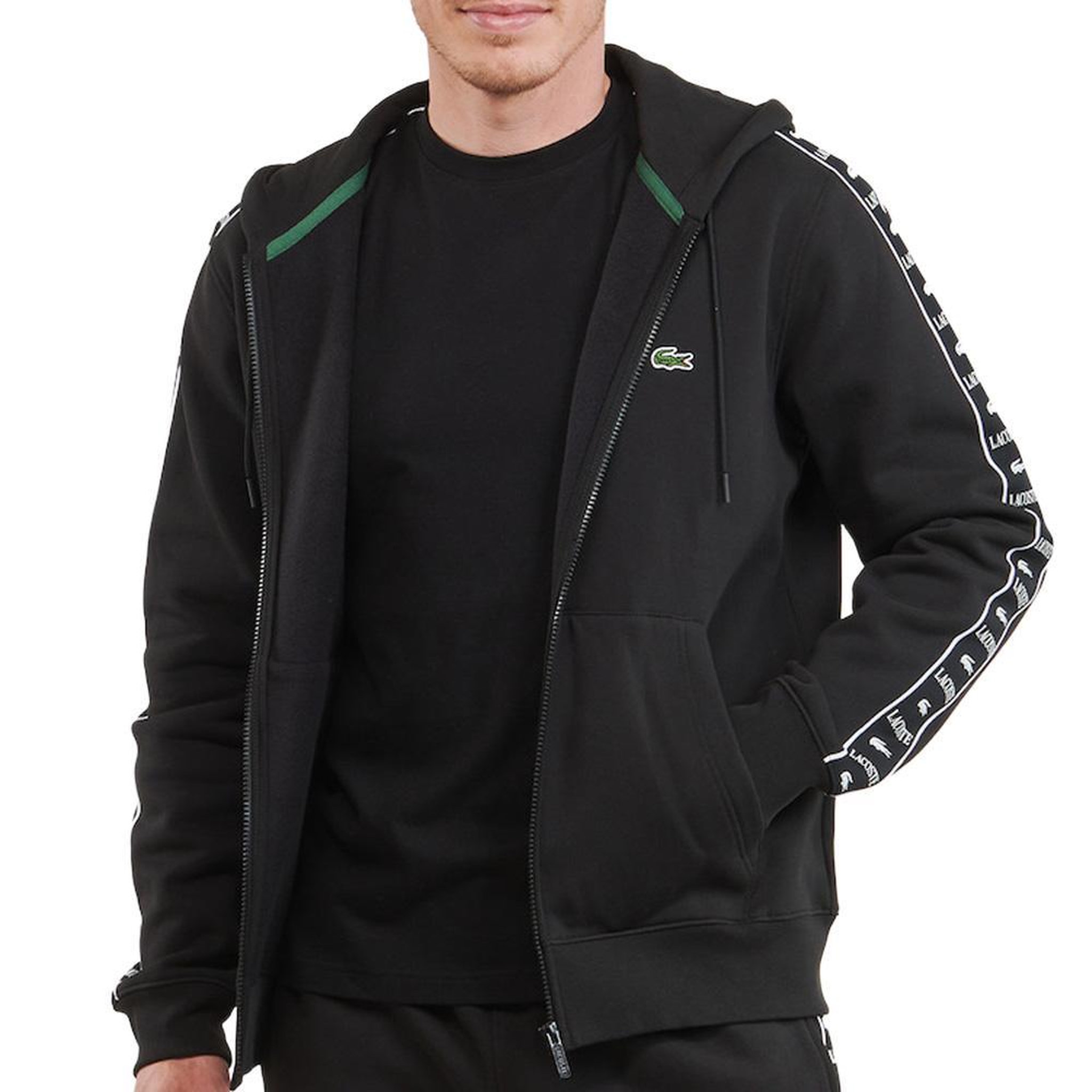 Lacoste Sweat zippé noir homme lacoste sh7457. Coloris disponibles : Noir