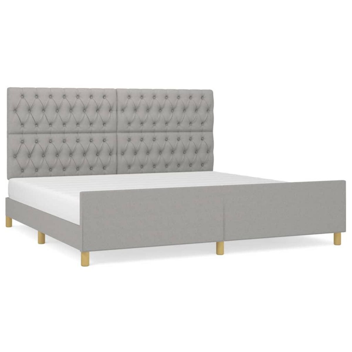 VIDAXL Cadre de lit sans matelas avec tete de lit gris clair tissu