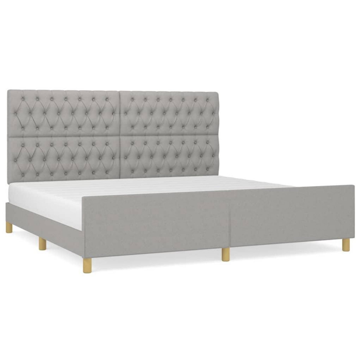 VIDAXL Cadre de lit sans matelas avec tete de lit gris clair tissu