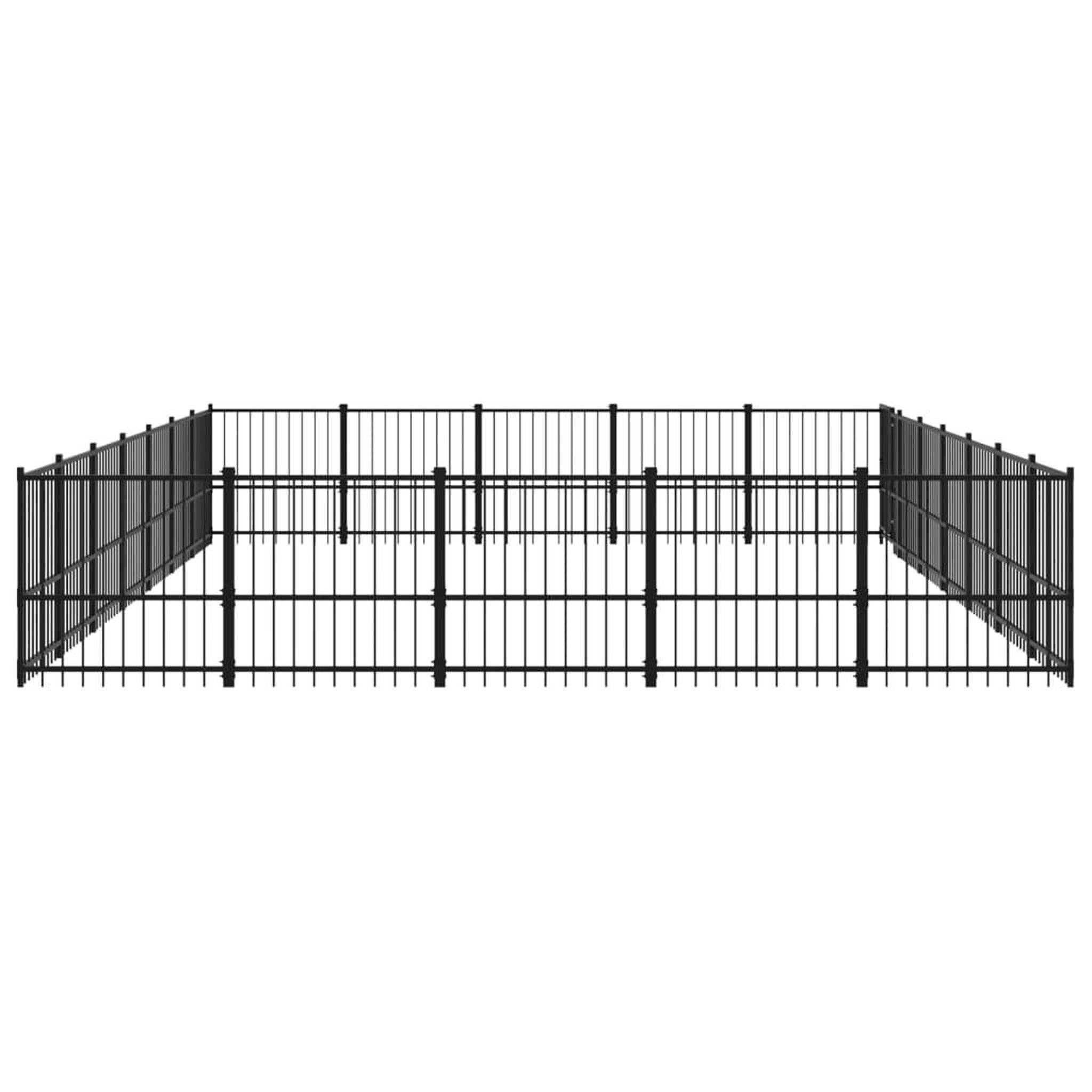 Voir la diapositive 4 : VIDAXL Chenil d'exterieur pour chiens Acier 32,93 m²