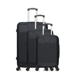 WAVE PARIS Set de 3 valises rigides SELENGA. Coloris disponibles : Beige, Noir, Gris, Bleu, Rose