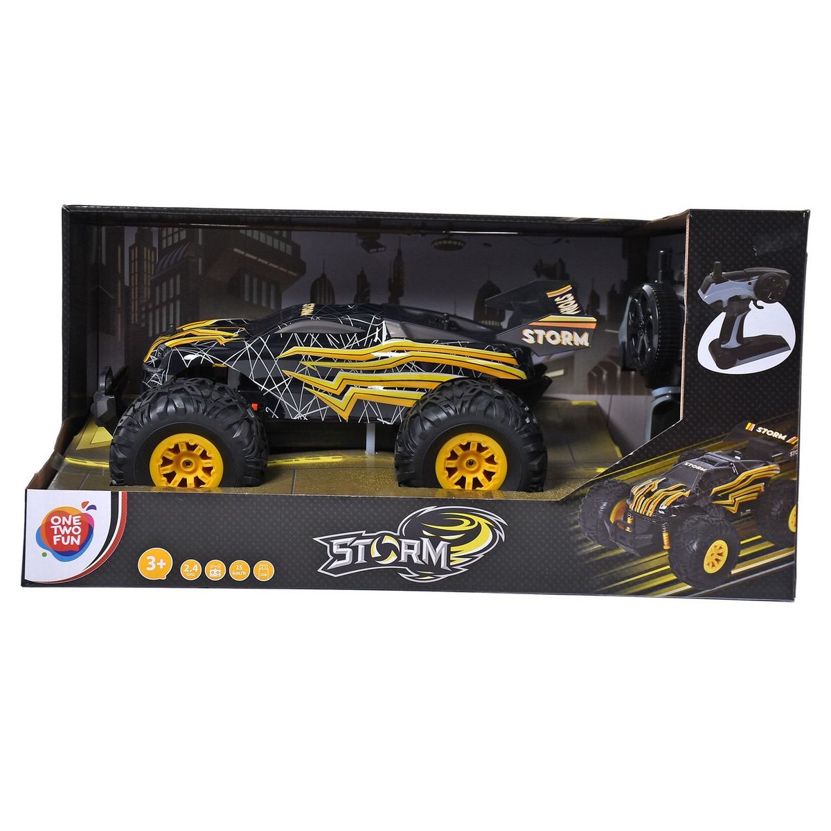 One Two Fun Véhicule radiocommandé Speed Storm jaune 1/18ème 