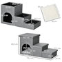 Voir la diapositive 3 : PAWHUT Escalier pour chat chien niche coffre 3 en 1 - 3 marches, coussin inclus - revêtement tissu rembourré doux - structure MDF - gris