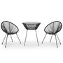Voir la diapositive 2 : VIDAXL Ensemble a manger de jardin 3 pcs Noir