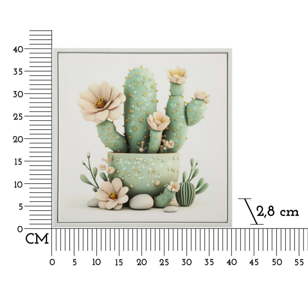 Paris Prix Tableau Imprimé  Cactus IV  40x40cm Multicolore