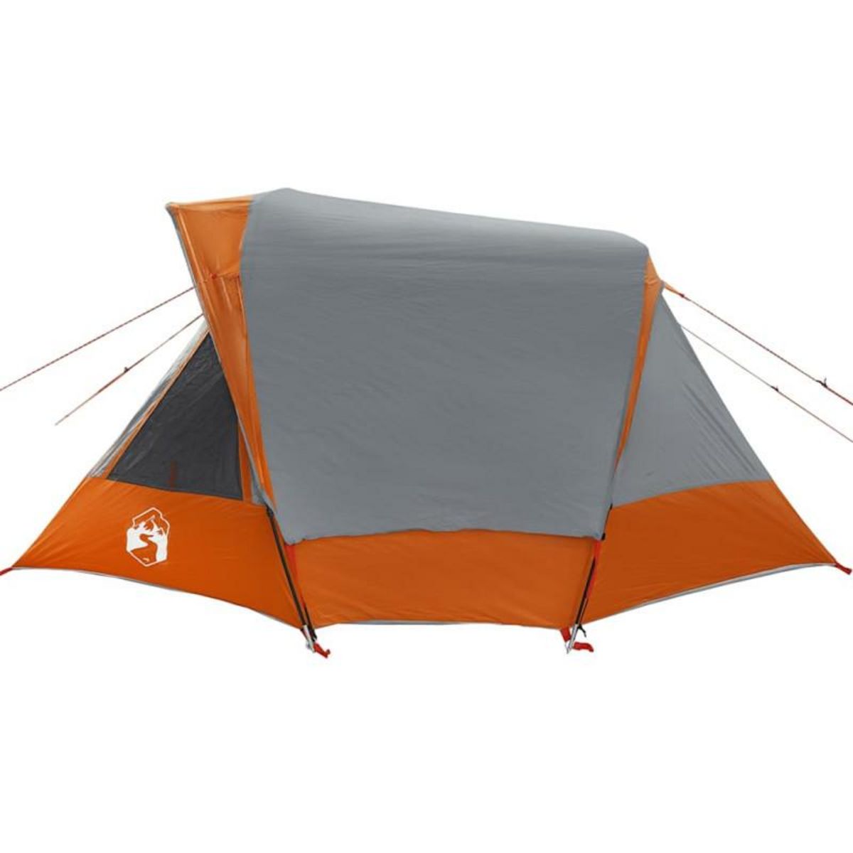VIDAXL Tente de camping de cabine 4 personnes gris orange imperméable