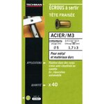 TECHMAN 40 écrous M3 à sertir acier avec tête fraisée