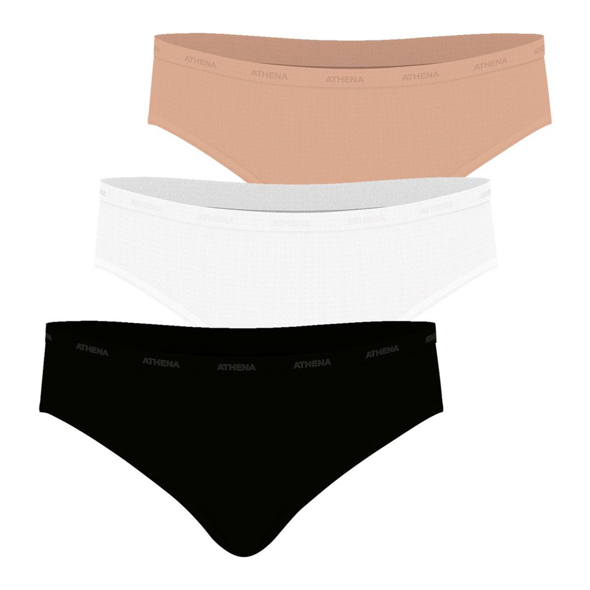 Voir la diapositive 1 : Athena Lot de 3 slips femme Ecopack Basic