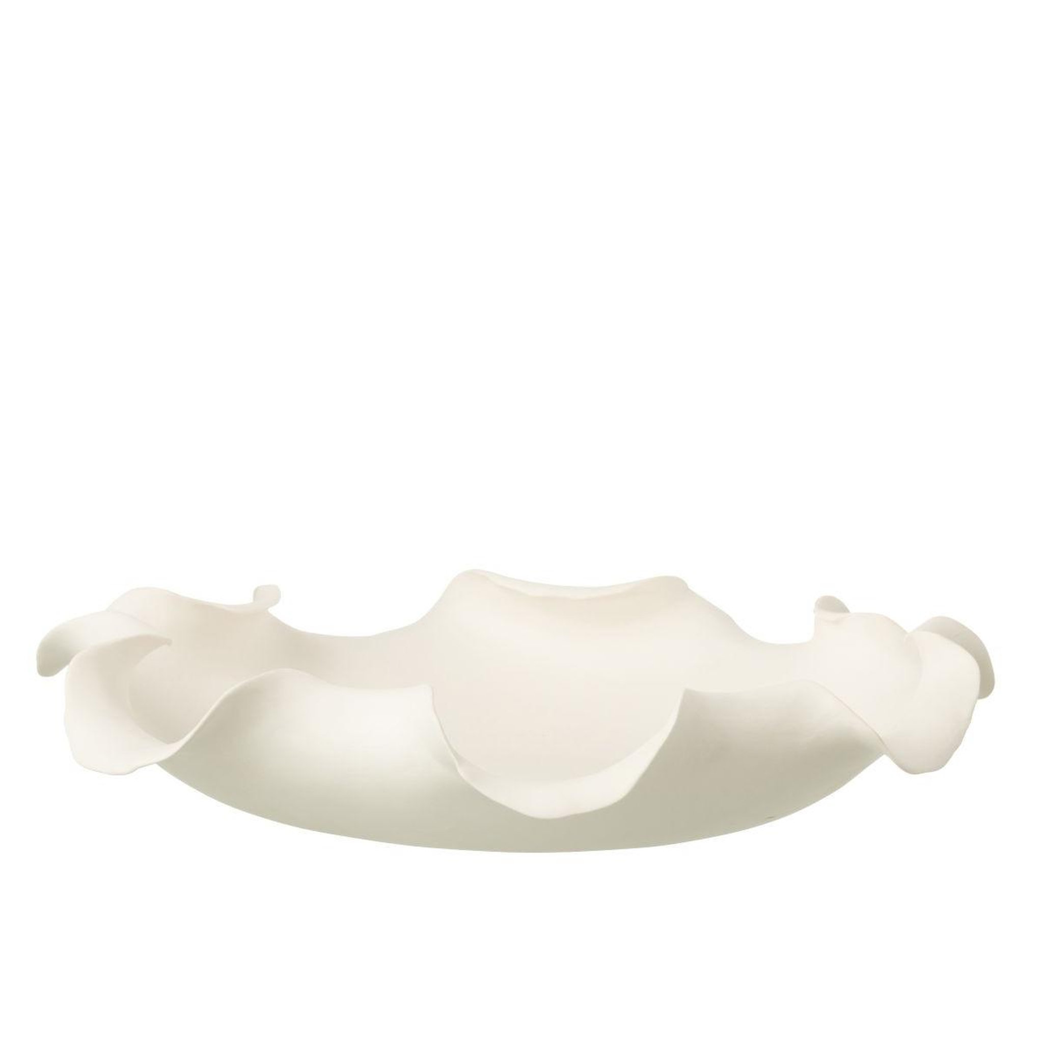 Voir la diapositive 2 : J-LINE Coupelle déco en céramique  helix  37cm blanc