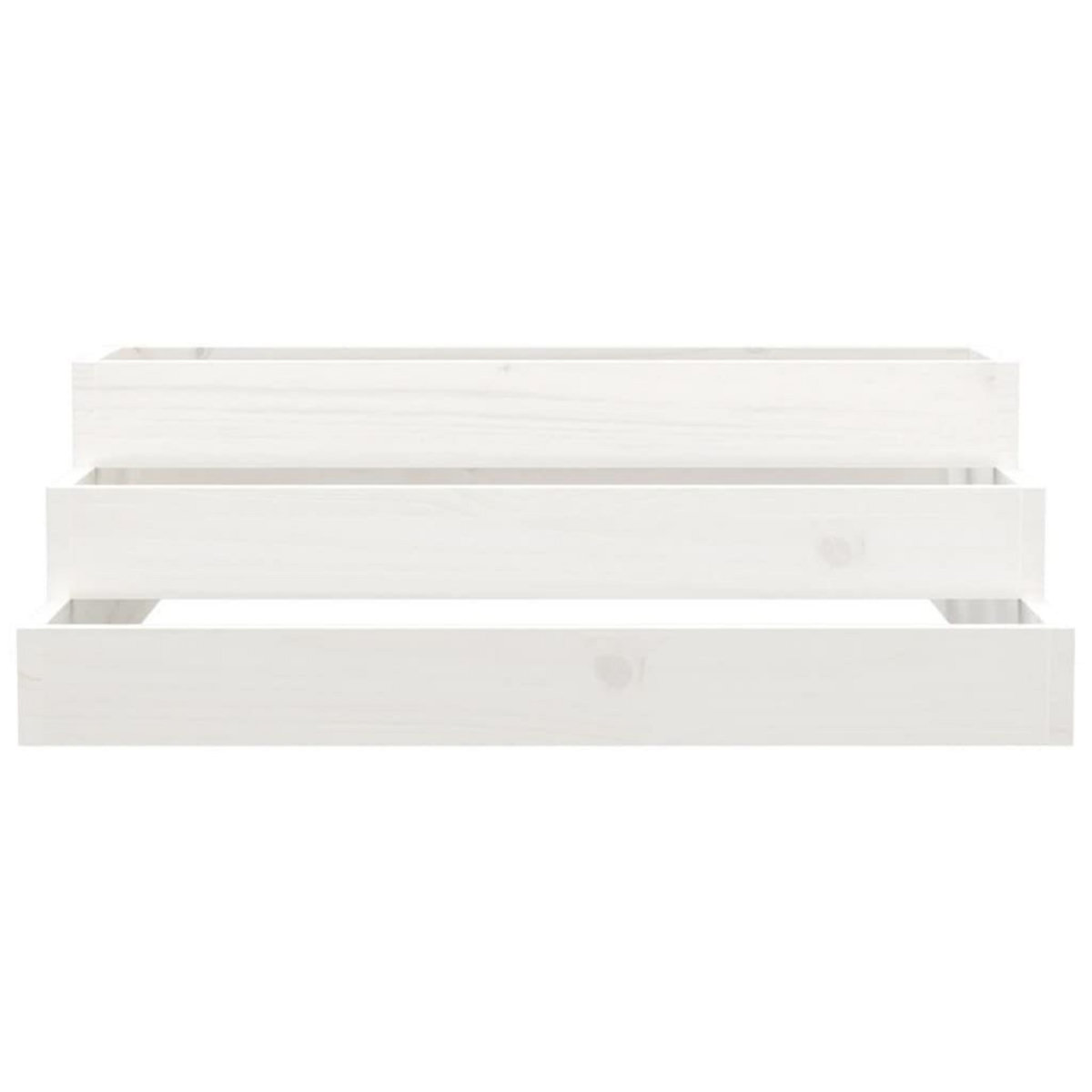 VIDAXL Jardiniere Blanc 80x80x27 cm Bois massif de pin