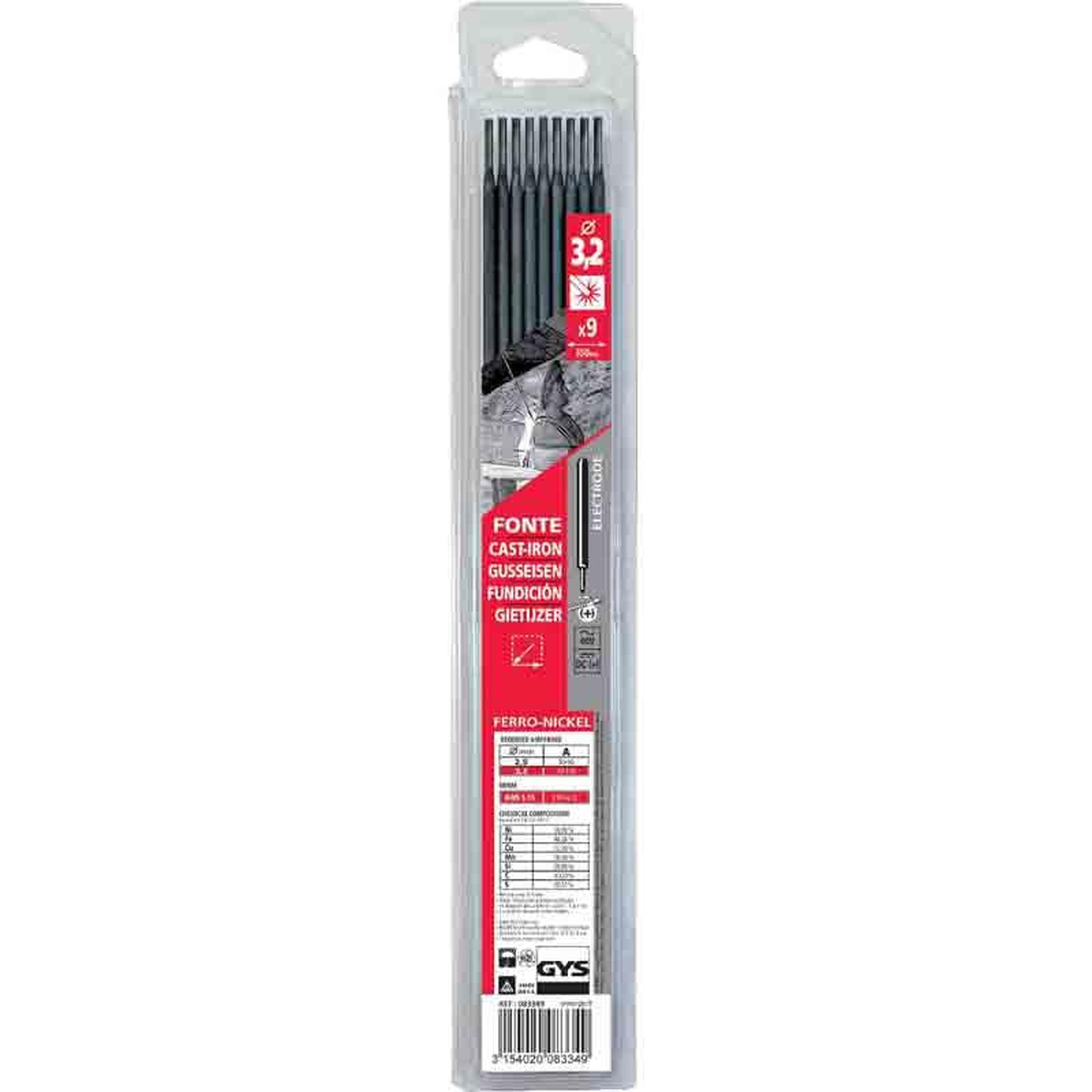 CENTRALE BRICO Electrodede soudure fonte bi-métal Ø 3,2 mm - Par 9