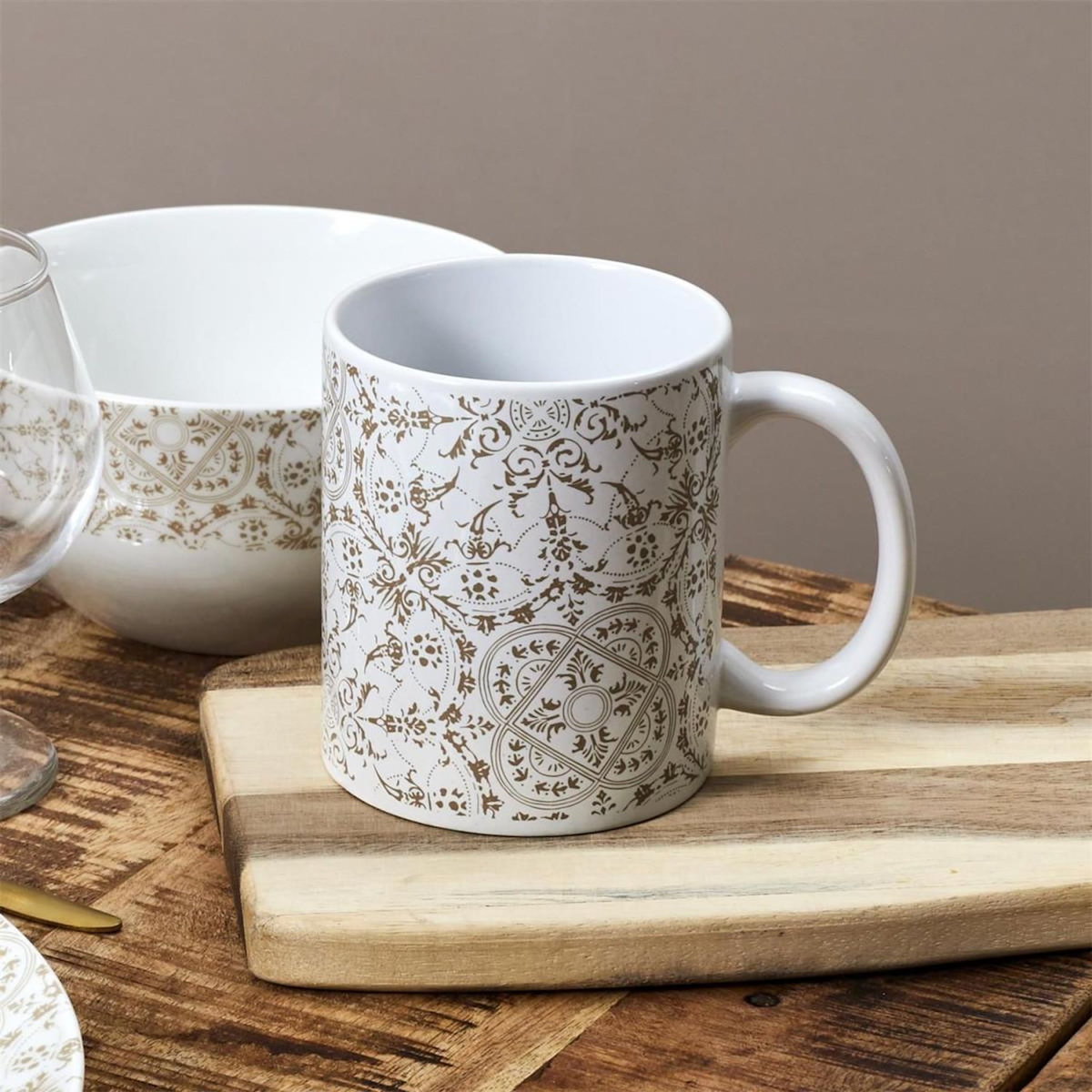 Paris Prix Lot de 6 Mugs en Céramique  Faience  30cl Blanc