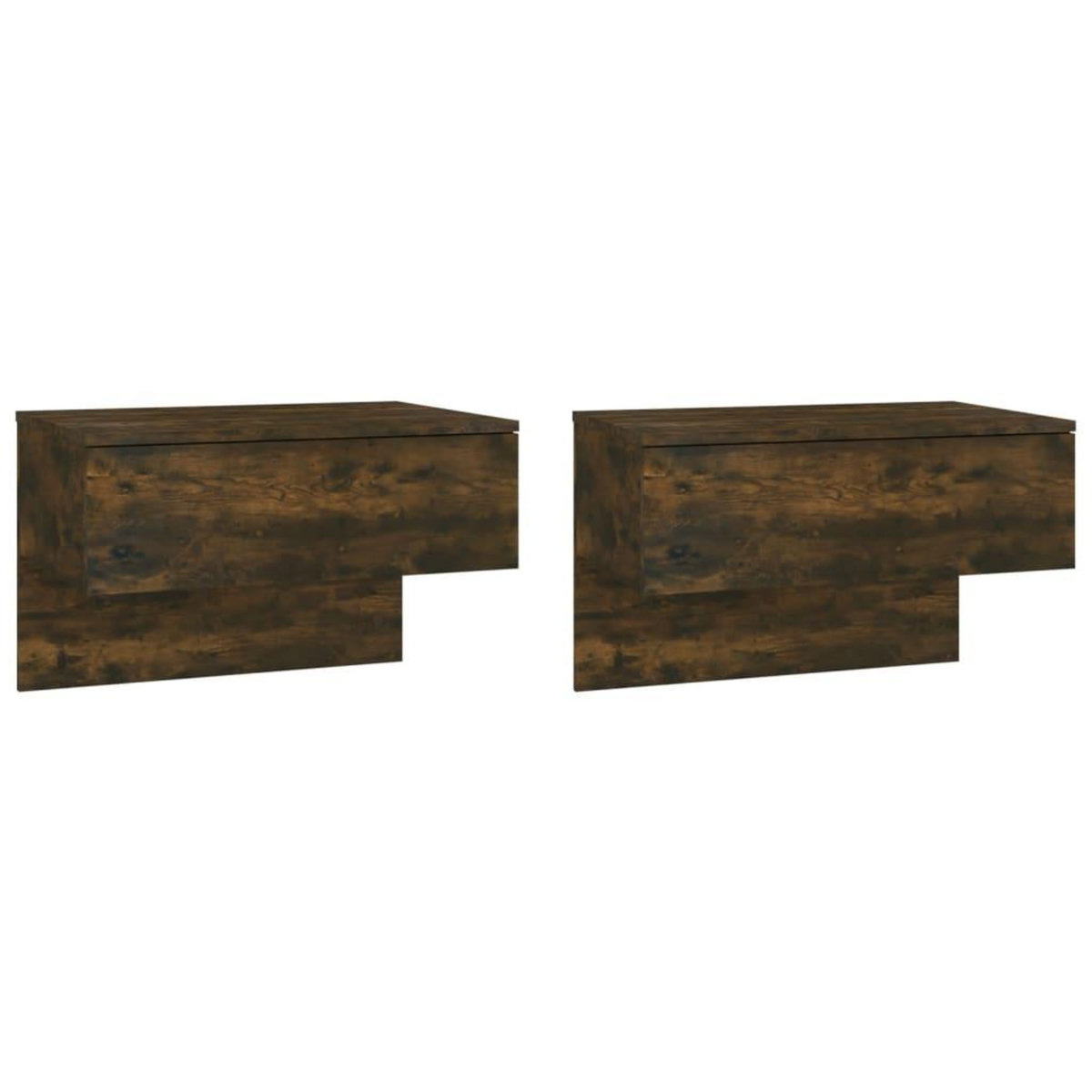 VIDAXL Tables de chevet murales 2 pcs Chene fume