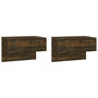 Voir la diapositive 2 : VIDAXL Tables de chevet murales 2 pcs Chene fume