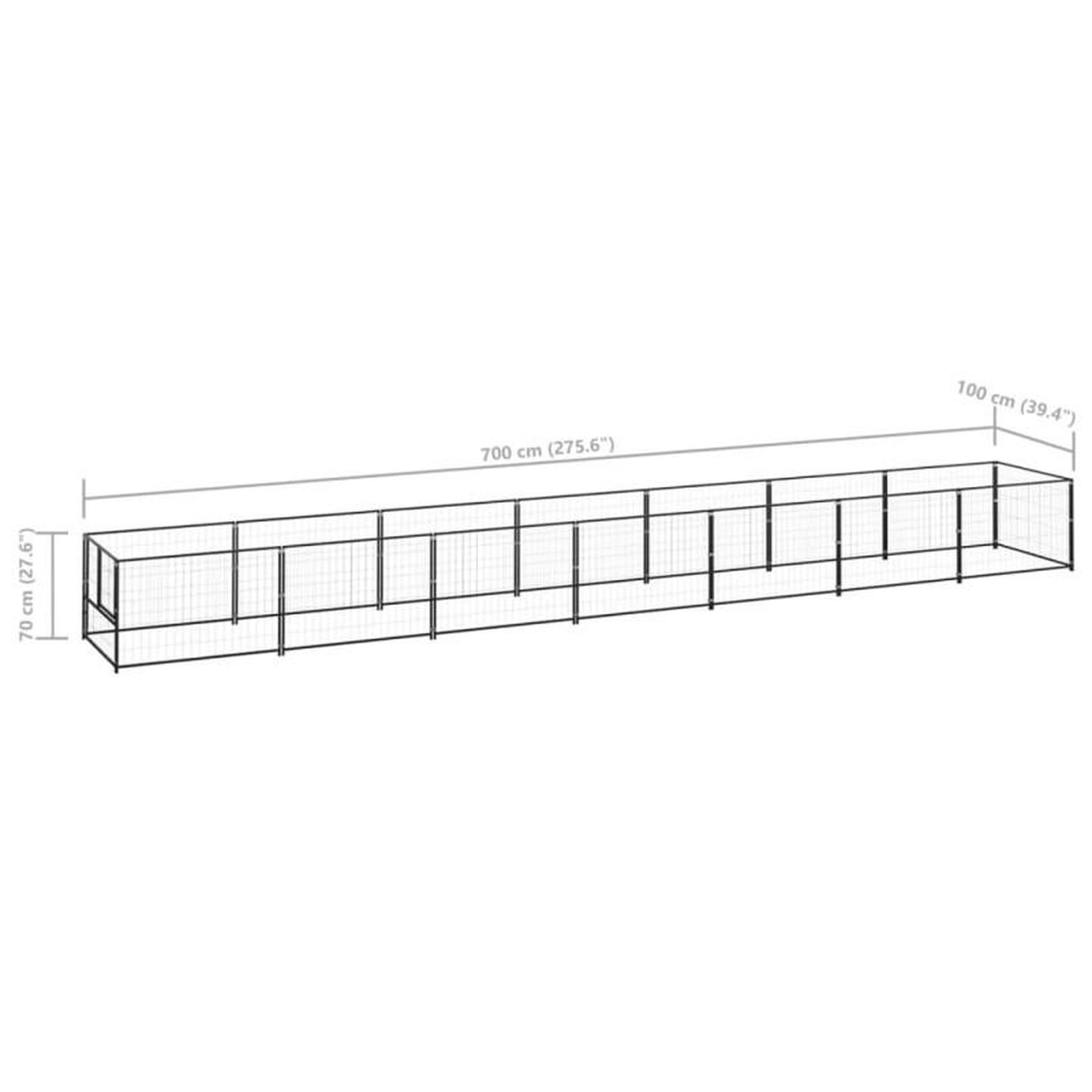 Voir la diapositive 6 : VIDAXL Chenil Noir 7 m² Acier
