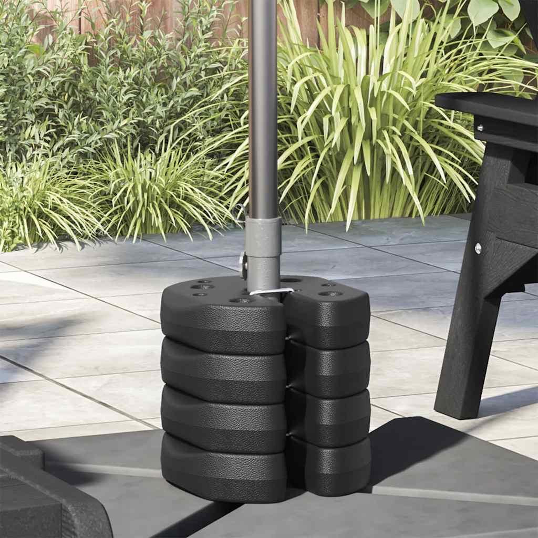 Voir la diapositive 2 : VIDAXL Poids pour belvedere 4 pcs Noir 220x50 mm Beton