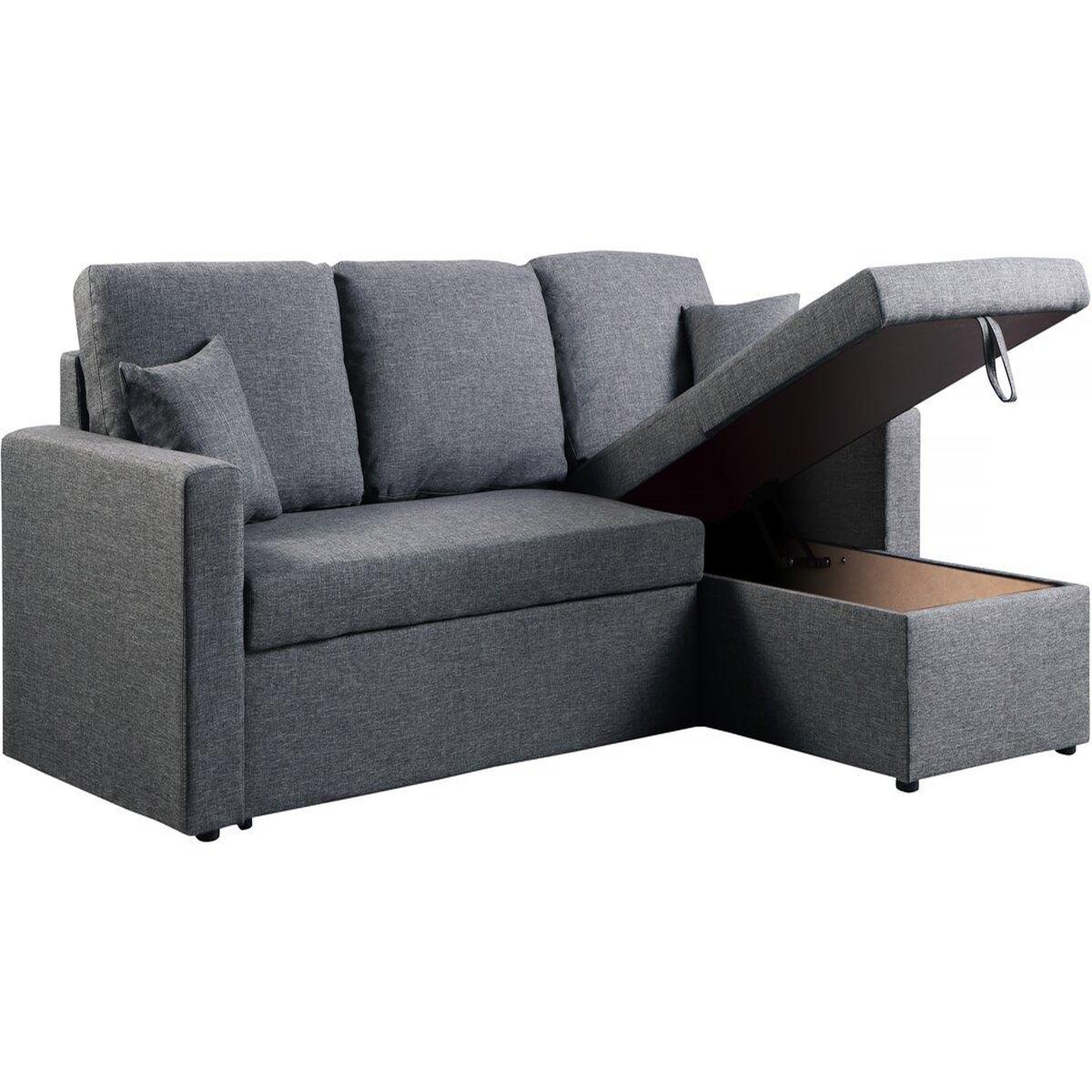 Voir la diapositive 1 : Habitat et Jardin Canapé d'angle convertible/ réversible avec coffre  Alain II  - 3 places - Gris foncé