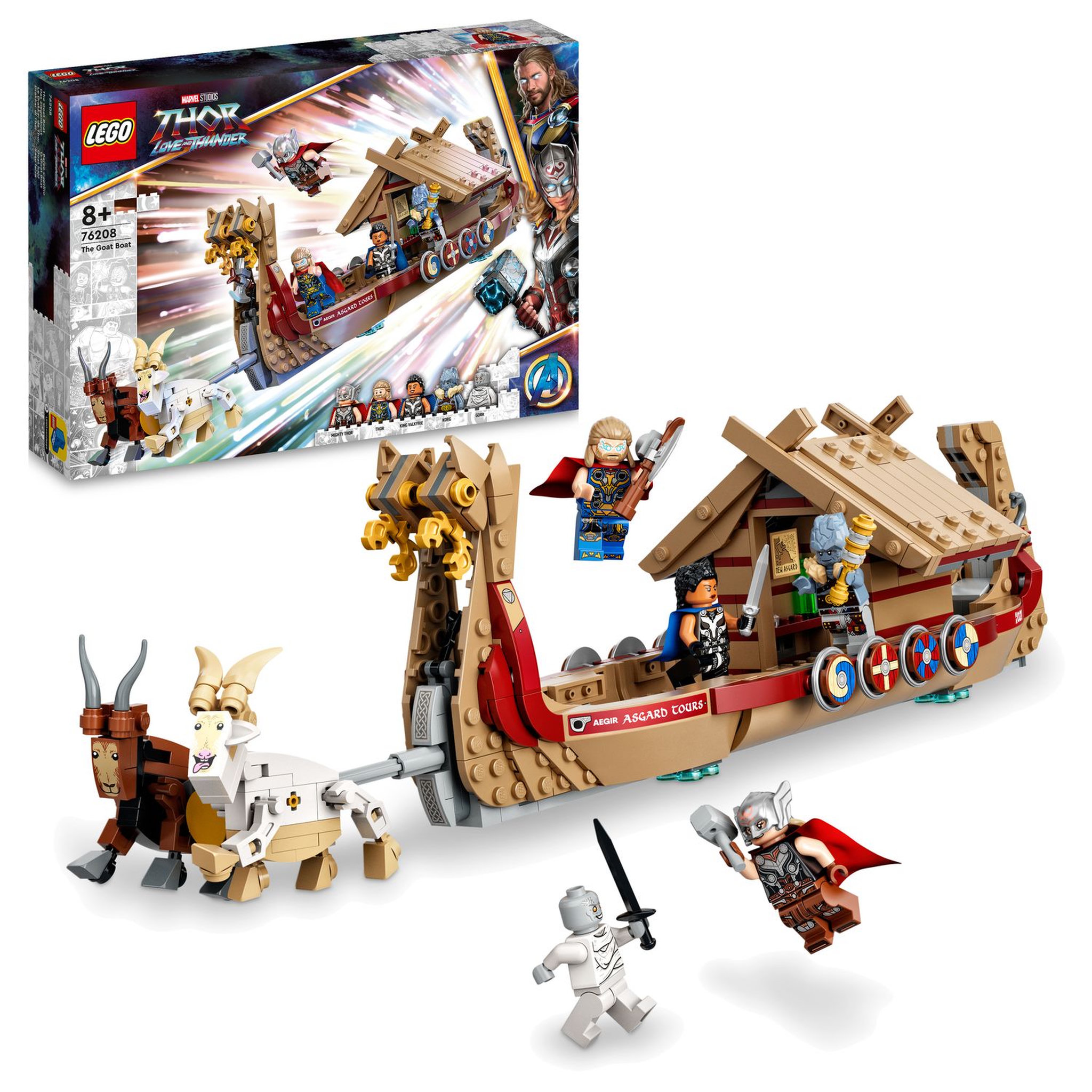 Voir la diapositive 2 : LEGO Marvel 76208 Le Drakkar de Thor, Jouet de Bateau avec Minifigurines et Stormbreaker