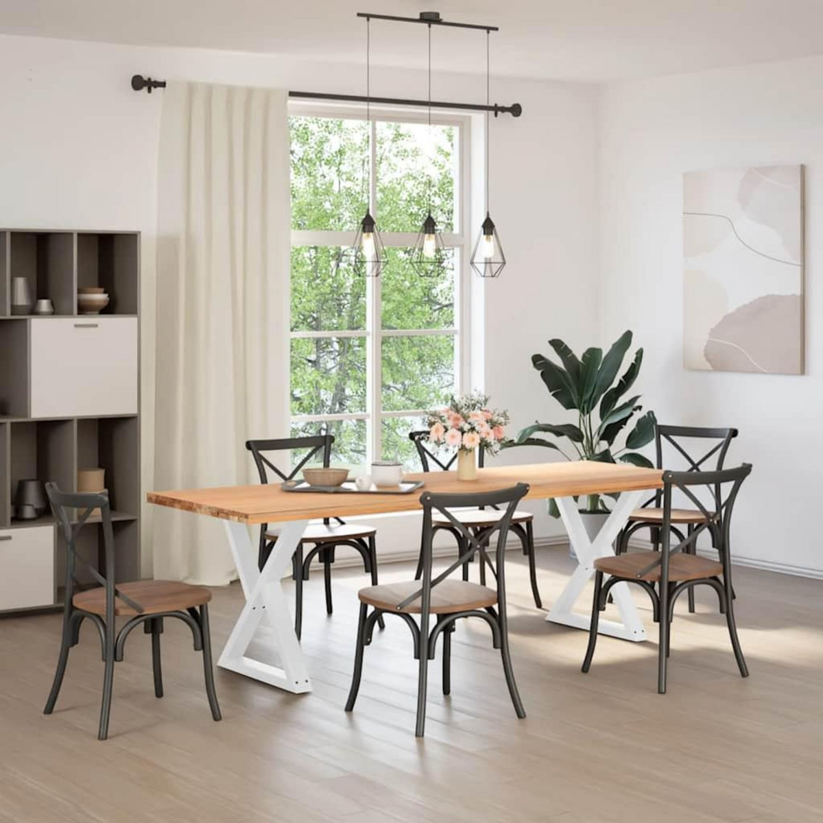 VIDAXL Pieds de table a manger 2pcs blanc 70x(72-73,3)cm acier