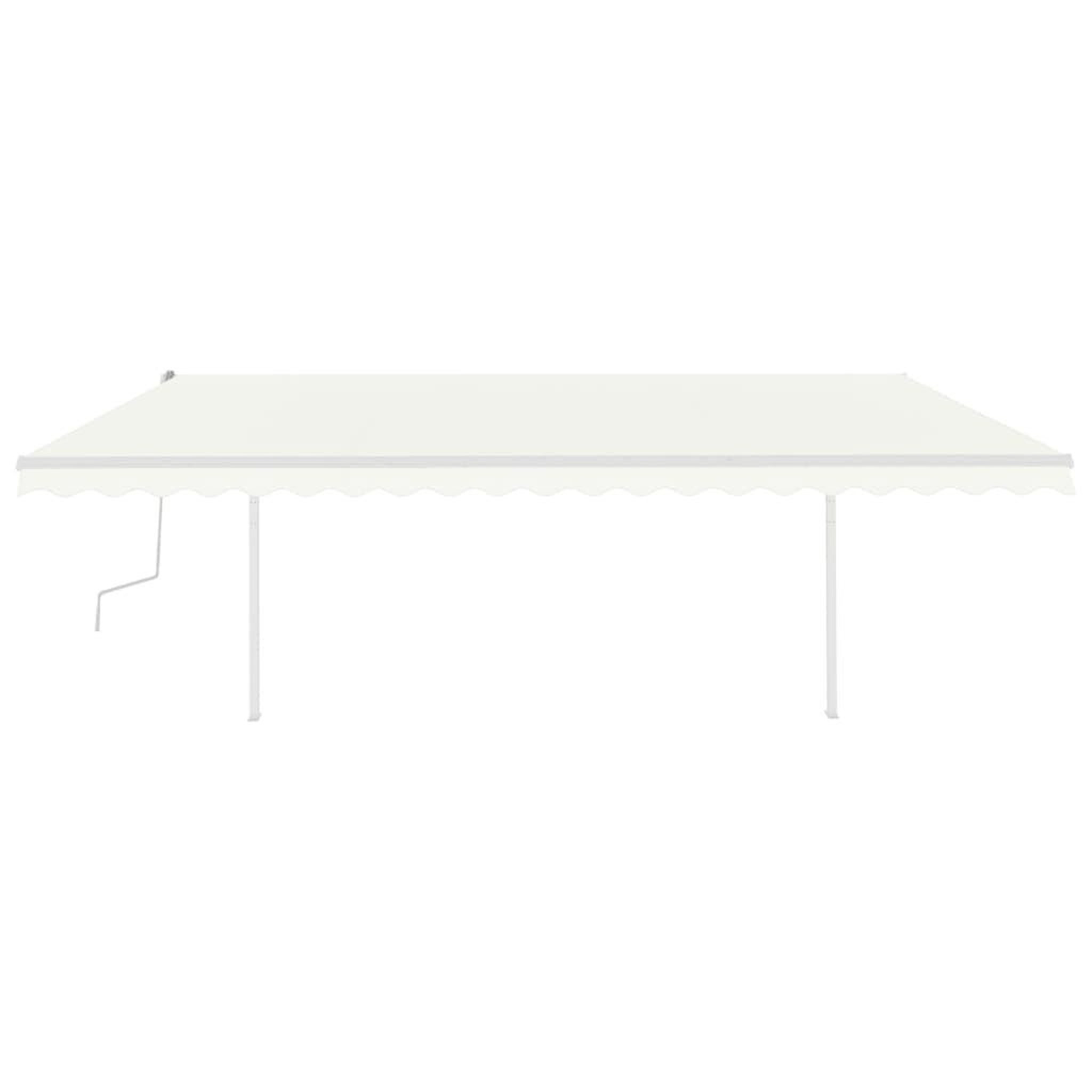 Voir la diapositive 3 : VIDAXL Auvent manuel retractable avec poteaux 5x3,5 m Creme