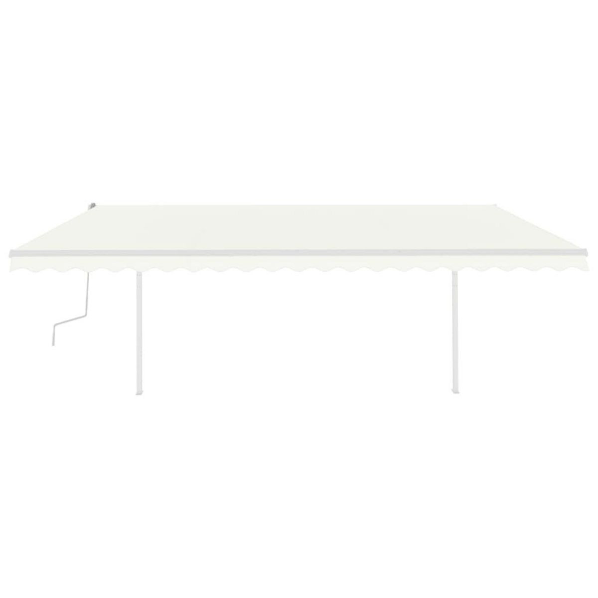 VIDAXL Auvent manuel retractable avec poteaux 5x3,5 m Creme